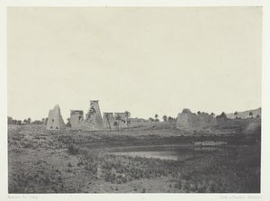 Karnak Palace, South Propylaea, Theben, 184951, trykt 1852. av Maxime Du Camp