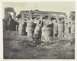 Karnak Palace, Hypostyle Hall tatt mot nord; Theben av Maxime Du Camp