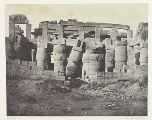 Karnak Palace, Hypostyle Hall tatt mot nord; Theben av Maxime Du Camp