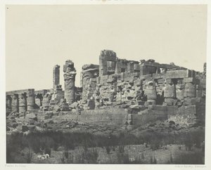 Karnak Palace, Hypostyle Hall, tatt fra den nordøstlige vinkelen, Theben, 184951, trykt 1852. av Maxime Du Camp