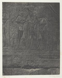 Karnak-palasset, utvendige skulpturer av granittreservatet; Theben av Maxime Du Camp