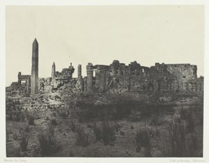 Karnak-palasset, generell utsikt over ruinene, tatt mot nord, Theben, 184951, trykt 1852. av Maxime Du Camp