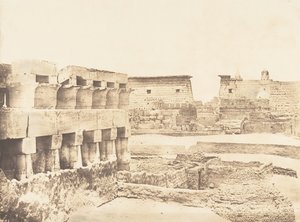 Palace and Village of Luxor, hentet fra sør, Theben, 1849-50. av Maxime Du Camp