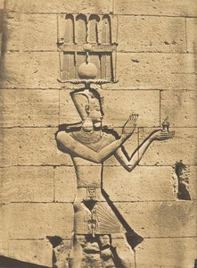 Ptolemaios-Cæsarion - Bas-relieff du Temple de Kalabcheh Talmis, 8. april 1850. av Maxime Du Camp