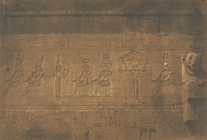 Utskjæringer på den bakre fasaden til det store tempelet til Dendera Tentyris, 1849-50. av Maxime Du Camp