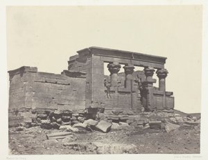 Debods tempel, Parembole fra Antoninernes reiserute; Nubia, plate 86 fra albumet «Egypt, Nubia, Palestina og Syria» (1852) av Maxime Du Camp