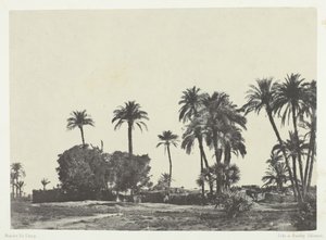 Landsbyen Hamameh, Øvre Egypt, 184951, trykt 1852. av Maxime Du Camp
