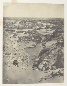 Fugleperspektiv av den andre grå stæren; Nubia, plate 111 fra albumet quot;Egypt, Nubia, Palestina og Syriaquot; (1852) av Maxime Du Camp