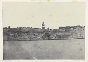 Generelt bilde av Esneh, Øvre Egypt, plate 64 fra albumet «Egypt, Nubia, Palestina og Syria» (1852) av Maxime Du Camp