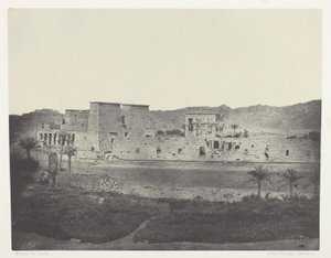 Utsikt tatt fra øya Beghé, mot vest, Philoe; Nubia, plate 68 fra albumet «Egypt, Nubia, Palestina og Syria» (1852) av Maxime Du Camp