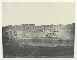 Utsikt tatt fra øya Beghé, Looking West, Philoe, Nubia, 184951, trykt 1852. av Maxime Du Camp