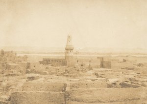 Utsikt over landsbyen Edfu, 1849-50. av Maxime Du Camp
