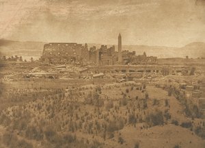 Generell utsikt over ruinene av Palace of Karnac tatt fra øst - Theben, 1849-50. av Maxime Du Camp
