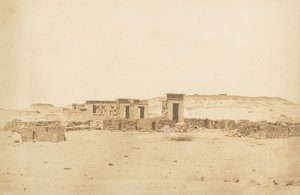 Generell utsikt over tempelet og landsbyen Déboude Parembole, 10. april 1850. av Maxime Du Camp