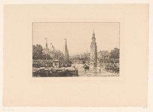 Utsikt over Montelbaanstoren i Amsterdam Tour de Montalban Amsterdam