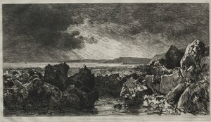 Black Rocks nær Trouville (lavvann) av Maxime Lalanne
