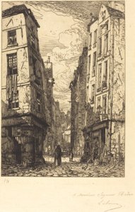 Rue des Marmousets (bydelen, gamle Paris) av Maxime Lalanne