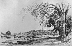 Utsikt over Richmond fra Themsen, 1871 av Maxime Lalanne