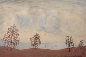 Landskap med trær, 1917 av Maximilian Voloshin