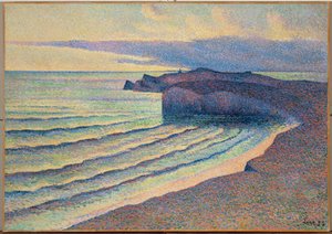 Kyst i Normandie - Kyst i Normandie (olje på lerret) av Maximilien Luce