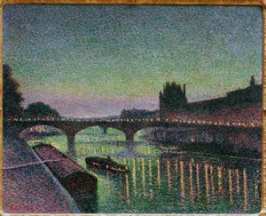 Louvre og karusselbroen, Natteffekt av Maximilien Luce