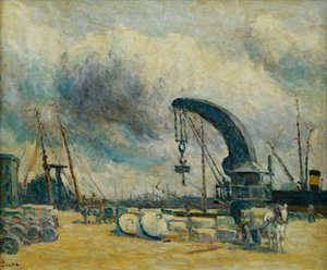 Havnen, kaien i Schiedamm, 1907 av Maximilien Luce