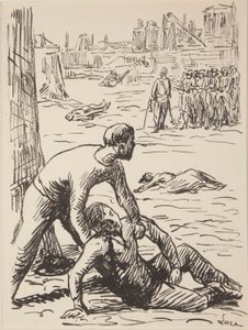 Ni uten tittel avtrykk av politiske emner av Maximilien Luce