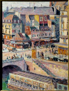 Saint Michel-broen og gullsmedens kai. Olje på papir maruffel på isorel. Maleri av Maximilian Luce (1858-1941) av Maximilien Luce