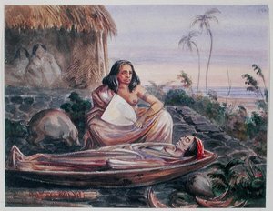 A Funeral in Tahiti, ca. 1841-48 (akvarell på papir)