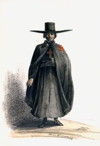 Missionaire au Perou, ca. 1840 (akvarell)