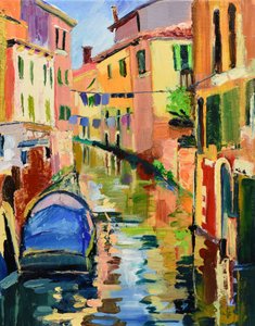Den fargerike kanalen i Venezia