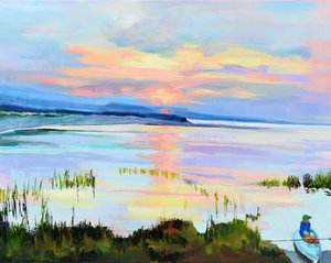 Fredfulle refleksjoner ved solnedgang av Maxine Shore