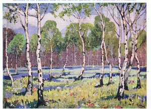Spring Woodland (farge litho) av May Wilson Preston