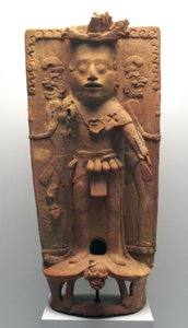 Røkelsesbrenner i form av maisguden på en skilpadde, North Yucatan-halvøya, postklassisk periode, 900-1000 e.Kr. av Mayan