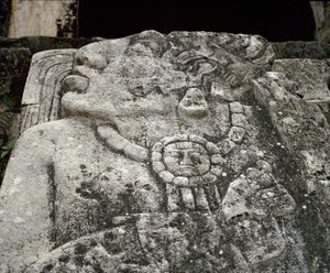 Stele i hus A, uteplass 2 i palasset av Mayan