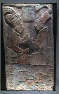 To sittende menn, El Chicozapote, Usumacinta, sen klassisk periode, 600-900 e.Kr. av Mayan