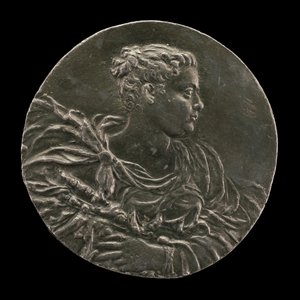 En ung kvinne fra Venezia i kjole og mantel, ca. 1563. av Medallist A.A.