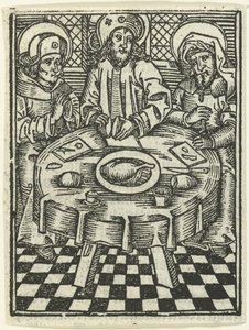 Måltidet på Emmaus av Meester van de Delbecq Schreiber Passie (attributed to)