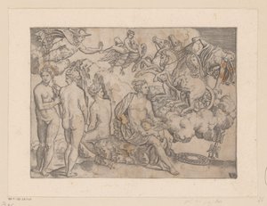 Venus møtte Amor og Jupiter møtte Ganymedes av Meester van de Dobbelsteen