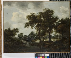 The Water Mill (The Trevor Landscape) (olje på lerret) av Meindert Hobbema