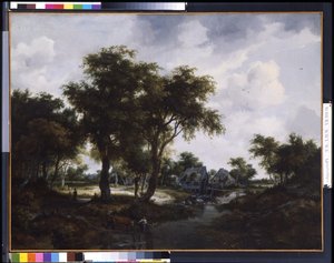 The Water Mill (The Trevor Landscape) (olje på lerret) av Meindert Hobbema