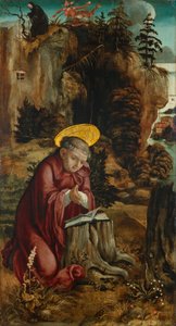 St. Benedict foran hulen i Subiaco av Meister des Innerochsenbacher Annenaltars