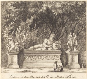 Hagene til Prince Mattei, Roma av Melchior Küsel after Johann Wilhelm Baur