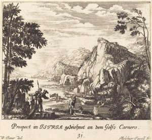 Istria, Sauebukten av Melchior Küsel after Johann Wilhelm Baur