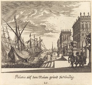 Palasser, Venezia av Melchior Küsel after Johann Wilhelm Baur