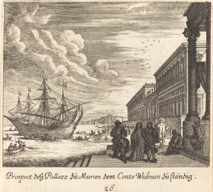 Palazzo av grev Widman av Melchior Küsel after Johann Wilhelm Baur