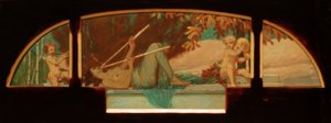 Allegory of Autumn (satyrmusikk med en nymfe som blåser en dobbel auloi) av Melchior Lechter