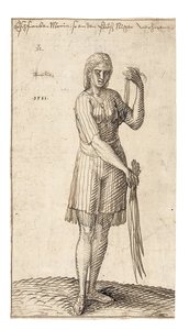 En nigeriansk kvinne som holder siv, 1583 av Melchior Lorck