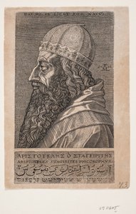 Aristoteles, halvlengde portrett, profil mot venstre