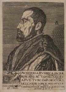Portrett av Ogier Ghiselin de Busbecq, keiserlig utsending. av Melchior Lorck